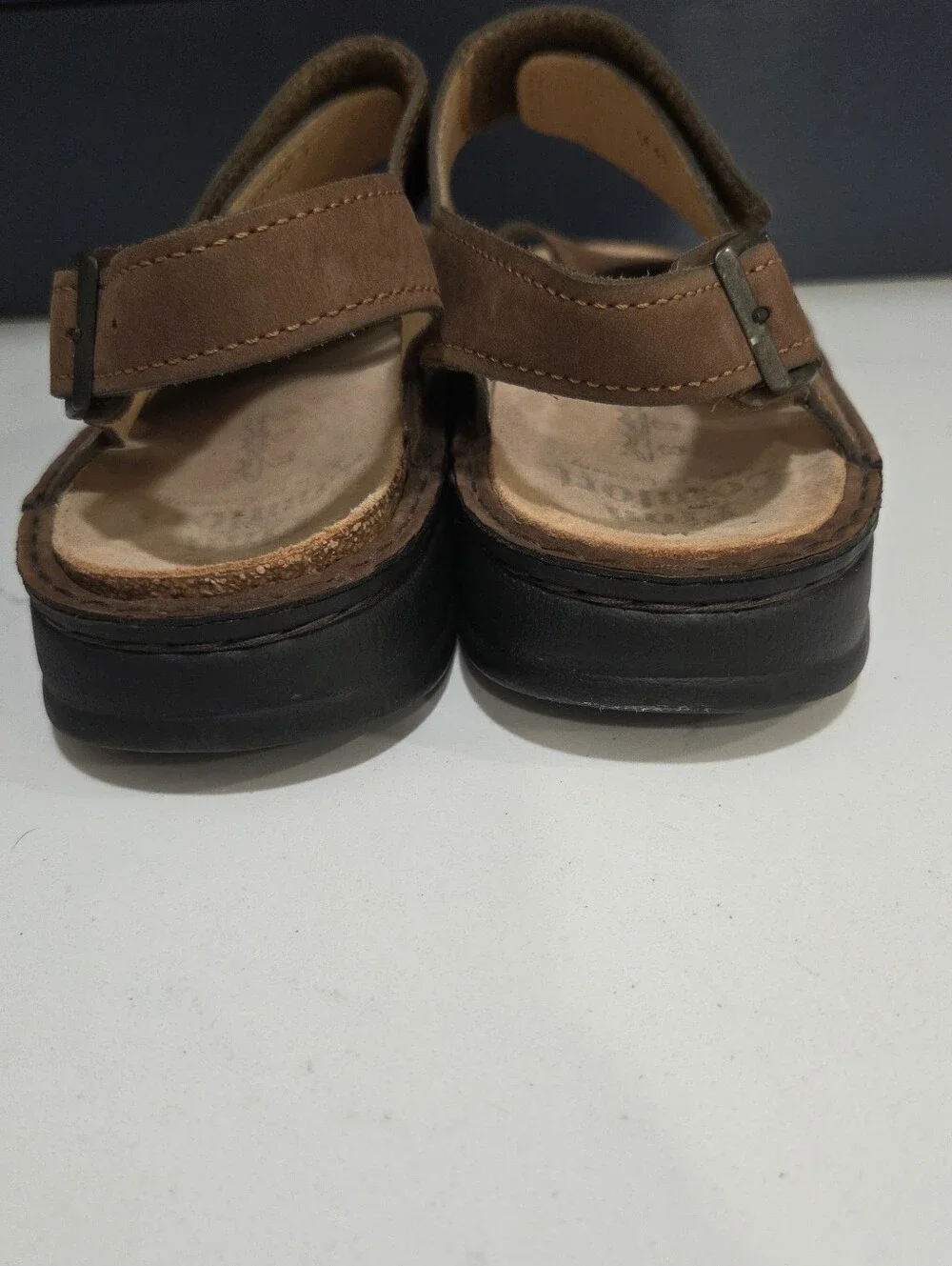 Finn Comfort Leather Comfort Sandals Brown Hook Loop Slingback Germany EU 44